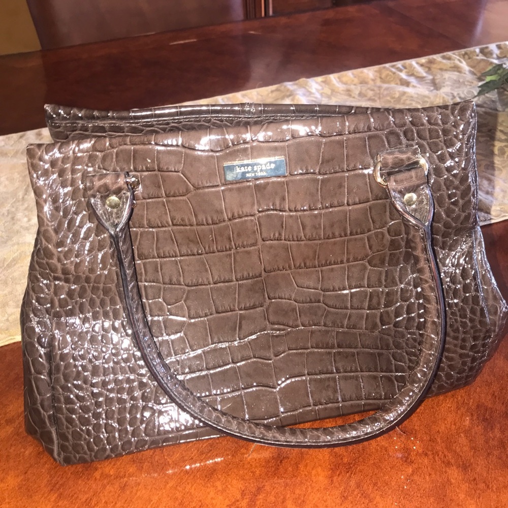 Kate spade brown crocodile purse